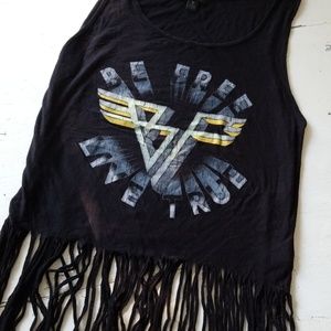 Retro vibe tank top with fringe